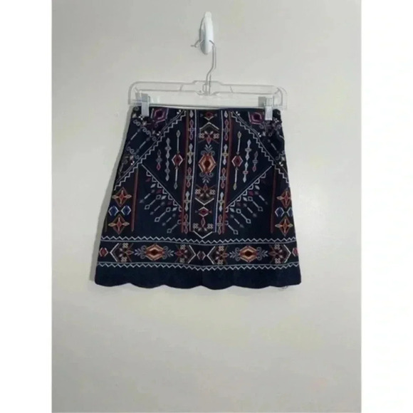 Francesca’s blue rain corduroy mini skirt Small - Picture 2 of 7